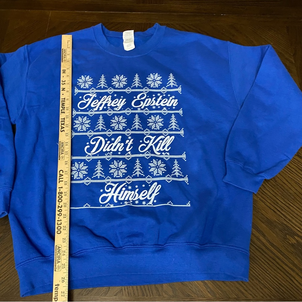 Ugly Christmas Sweater Jeffrey Epstein Didn’t Kill Himself size L - Picture 3 of 5
